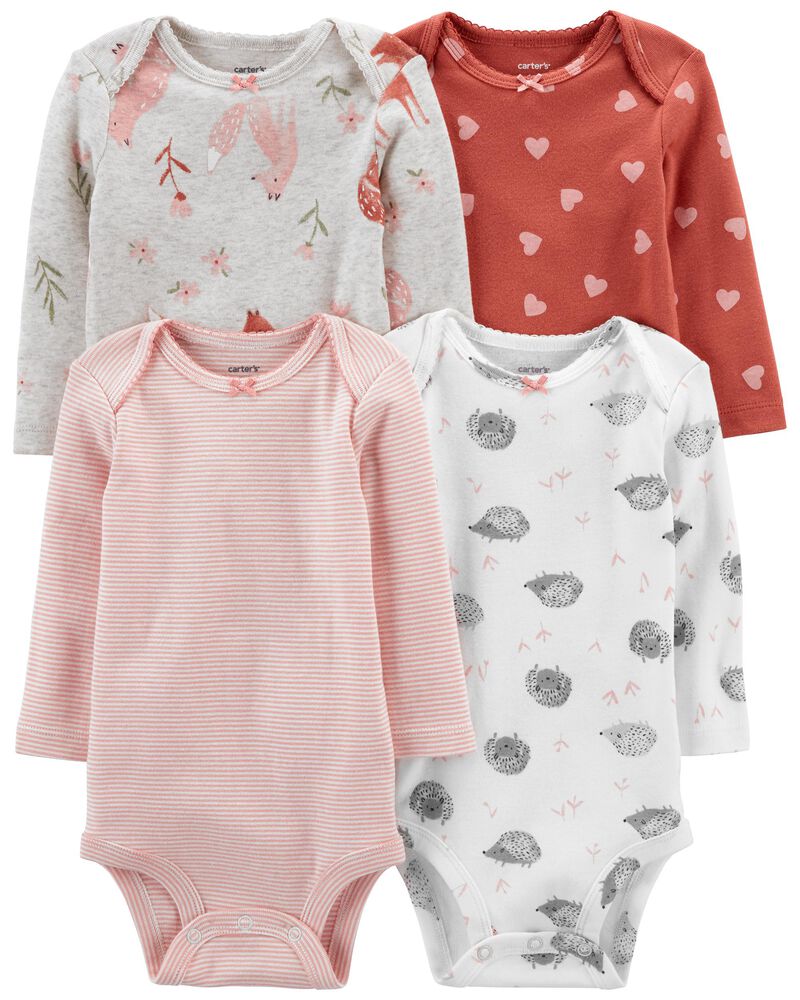 CARTERS 4PK ONESIES L/S