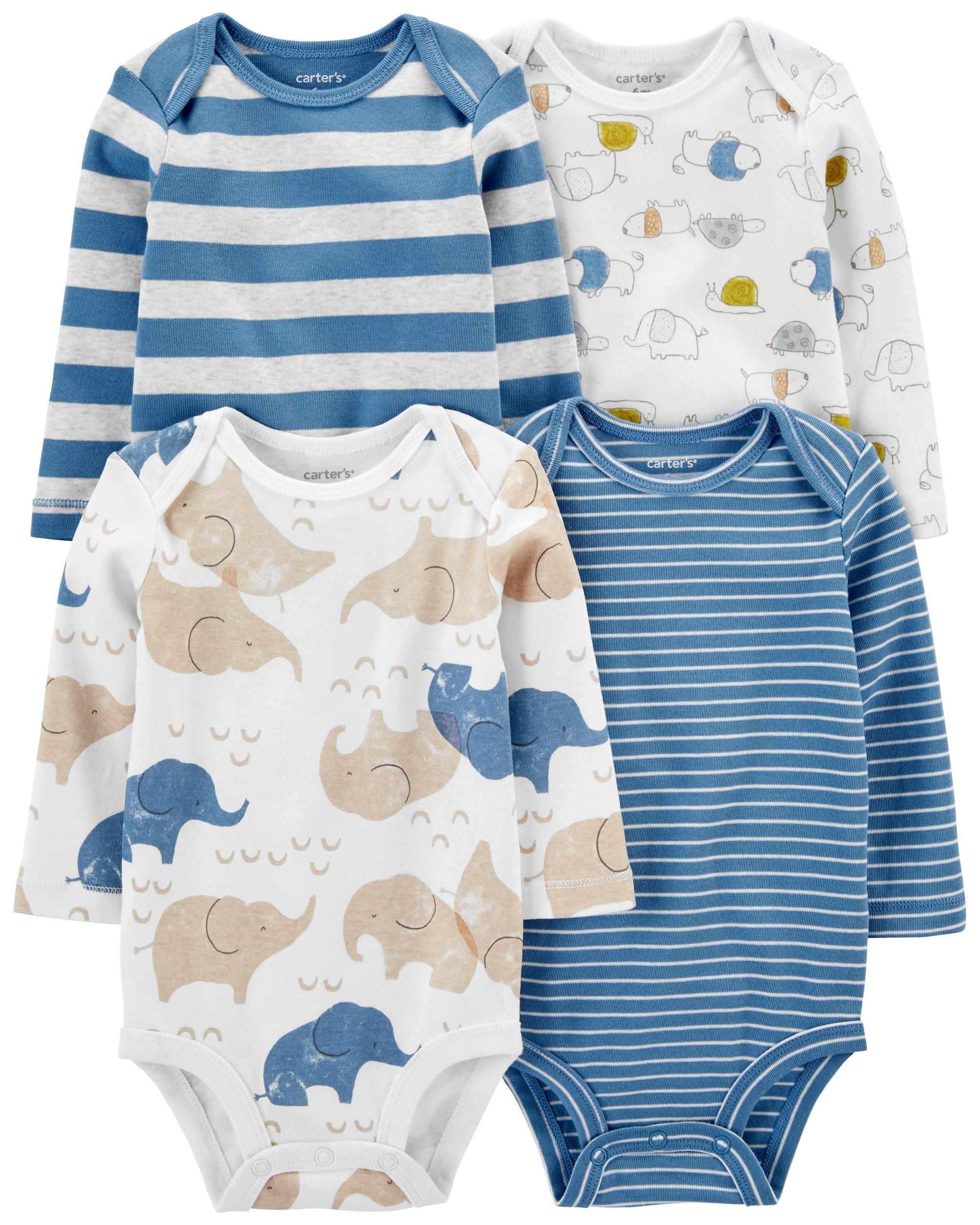 CARTERS 4PK ONESIES L/S