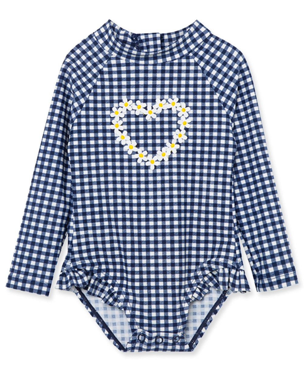 Daisy Gingham 1pc Rashguard Set