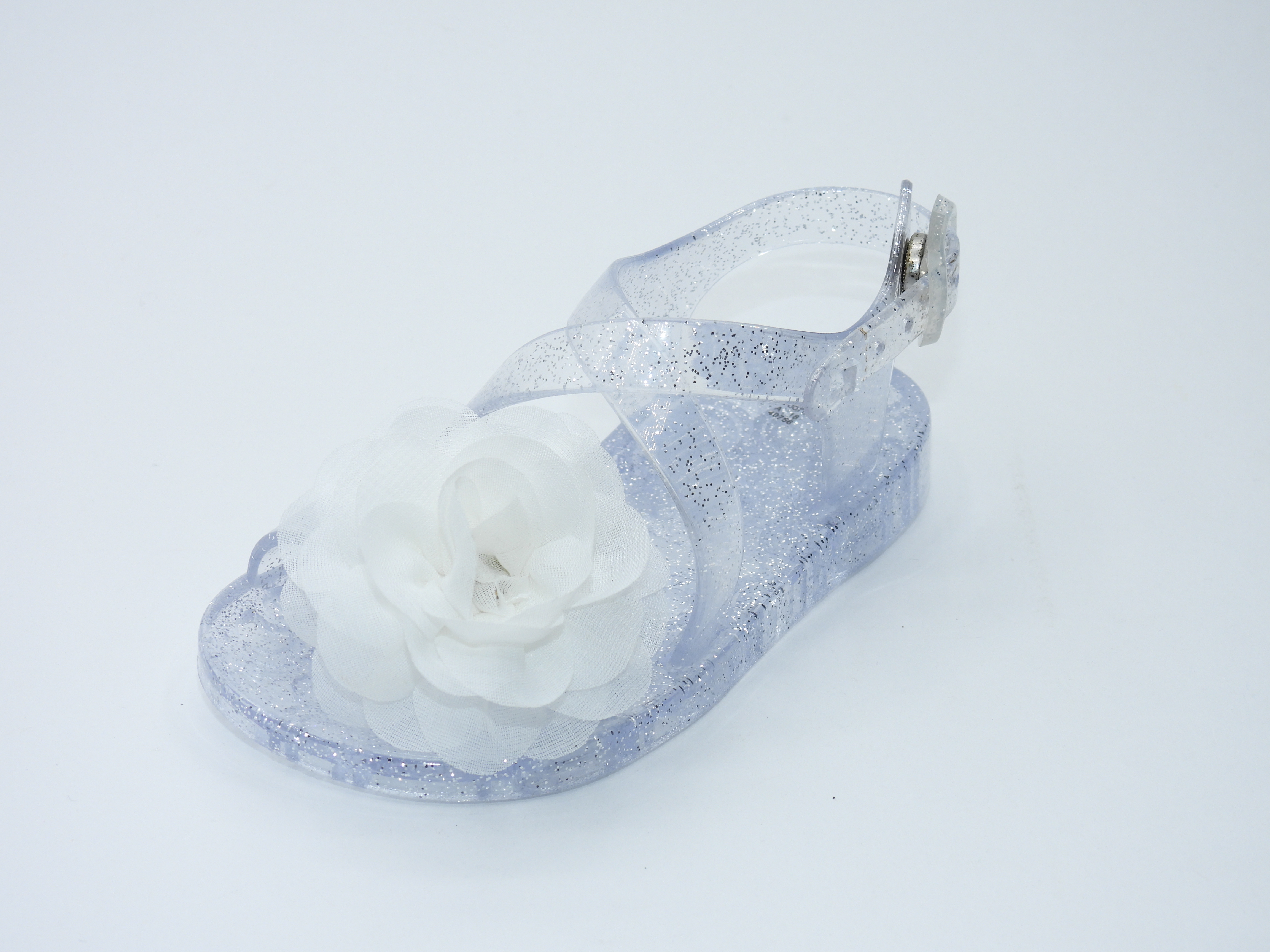 CLEAR JELLY SANDAL W FLOWER