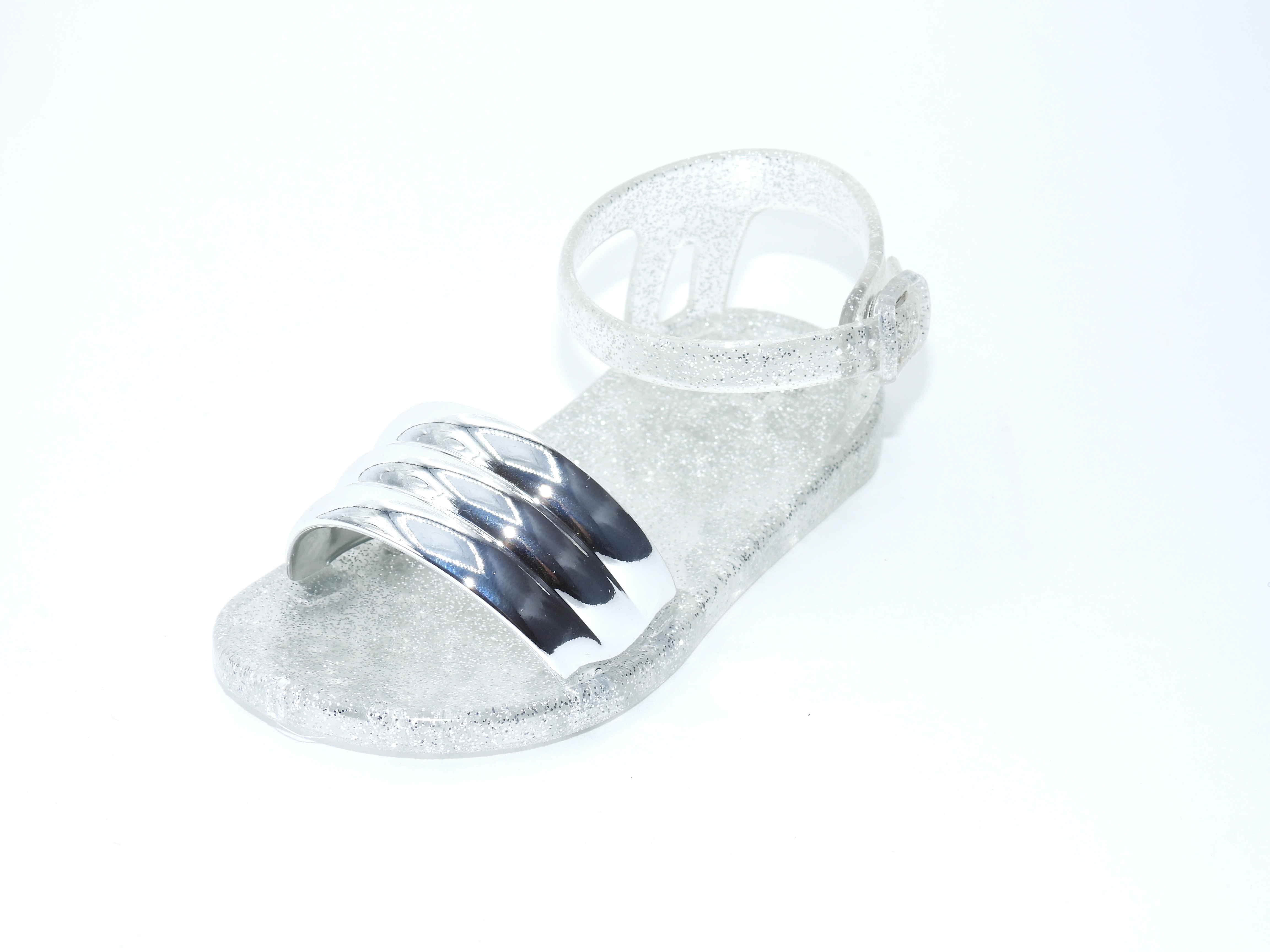 Silver Jelly Sandals