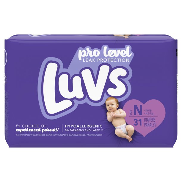 LUVS JUMBO NEW BORN 31CT