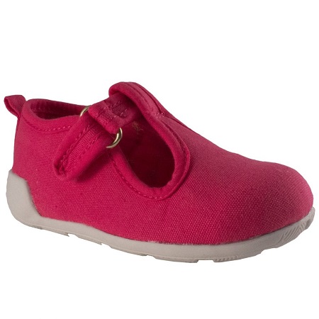 Fuchsia Canvas T-Strap