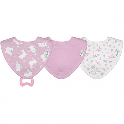 3PK MUSLIN BIBS BUNNY 0-12m