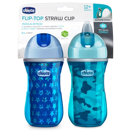 Insulated Straw Cup Boy 12m 2pk