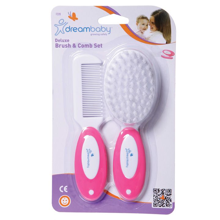 DLX Brush And Comb Set Pink