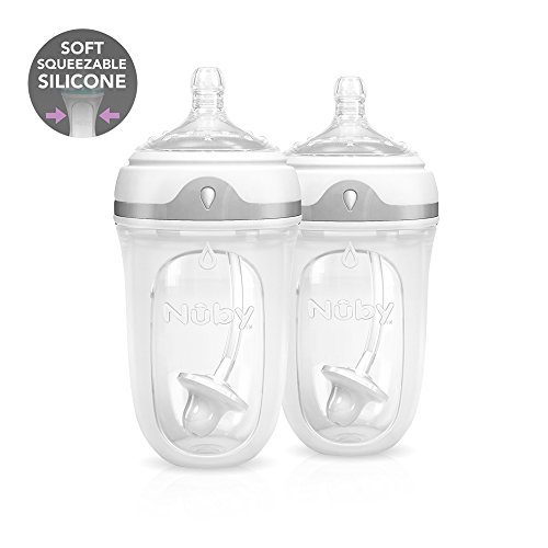 Nuby Comfort 2pk 8oz Sil Bottl