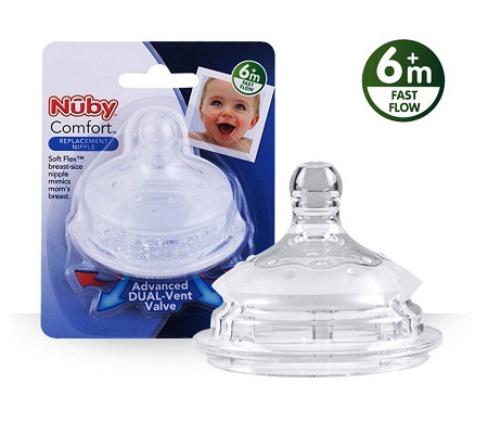 Nuby Comfort Nipples 2pk 6m+