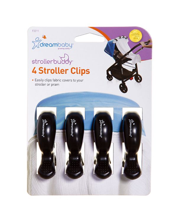 Stroller Clips 4pk Black