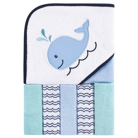 Towel & 5 Washcloths Whale