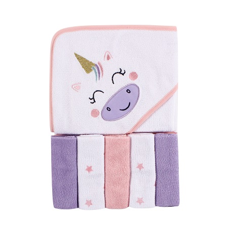 Hooded Towel&Waschloth-Unicorn
