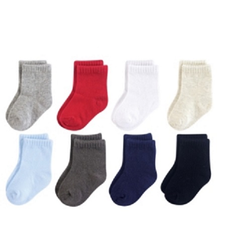 Solid Crew Sock 8pk 6-12M