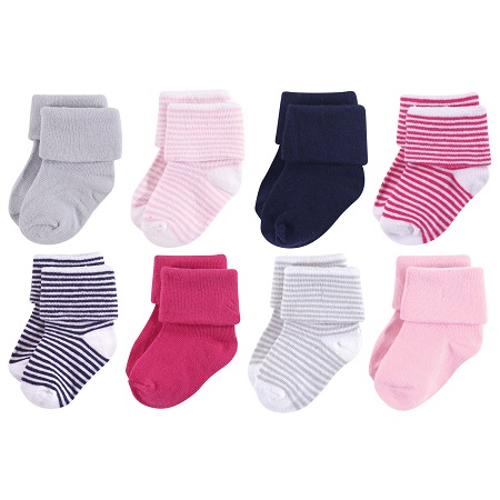 Stripe Cuff Sock 8pk 0-6M