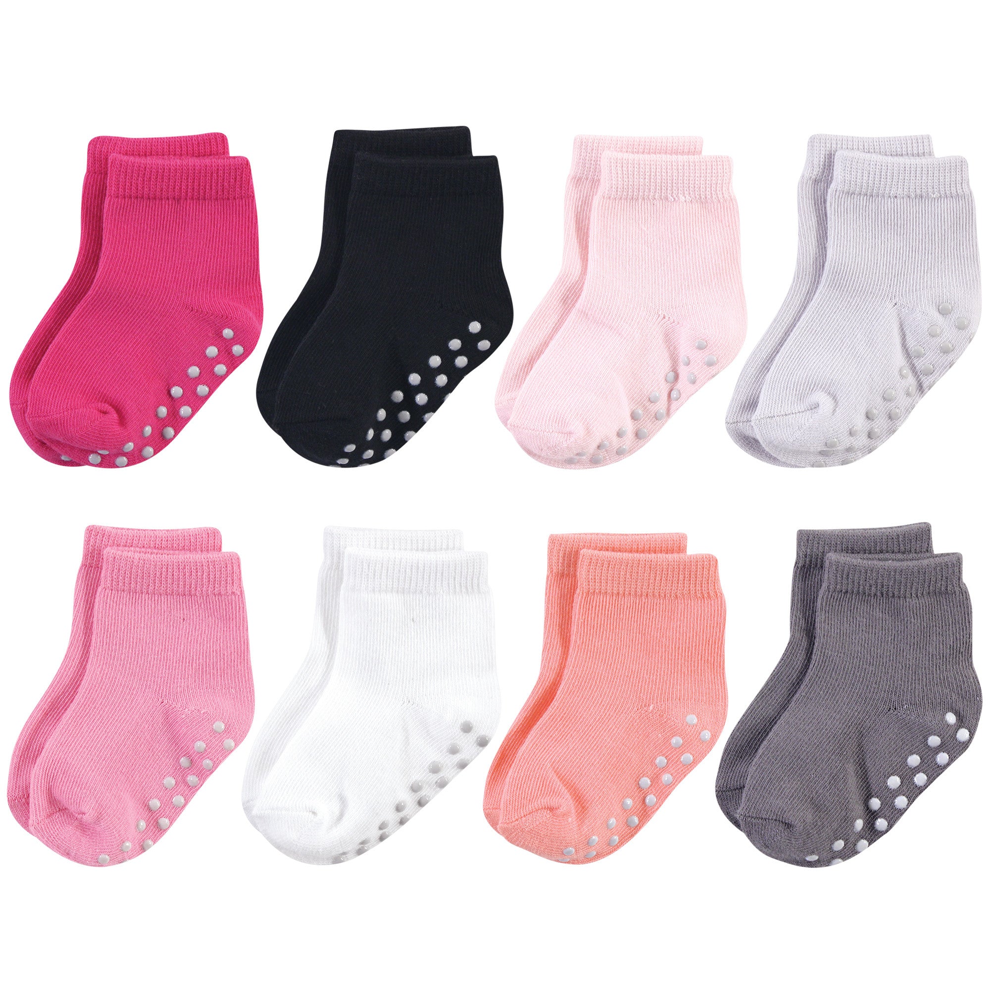Organic Sock 8pk Black/Pink