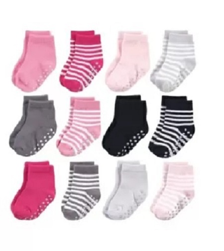 Organic Non-Skid Crew Sock 12pk