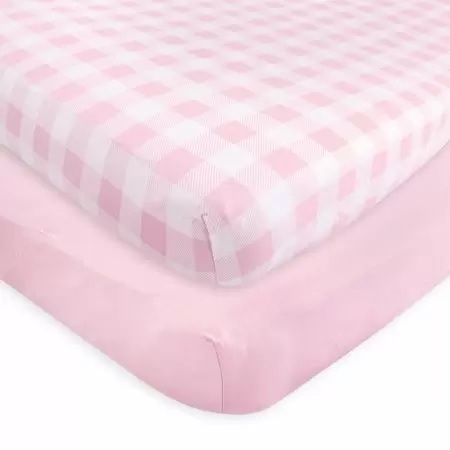 Organic  Crib Sheet2pk-Lt.Pink