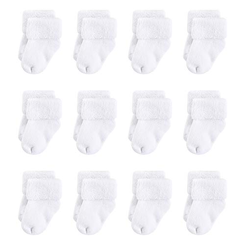 ORGANIC TERRY SOCK WHITE 12PK