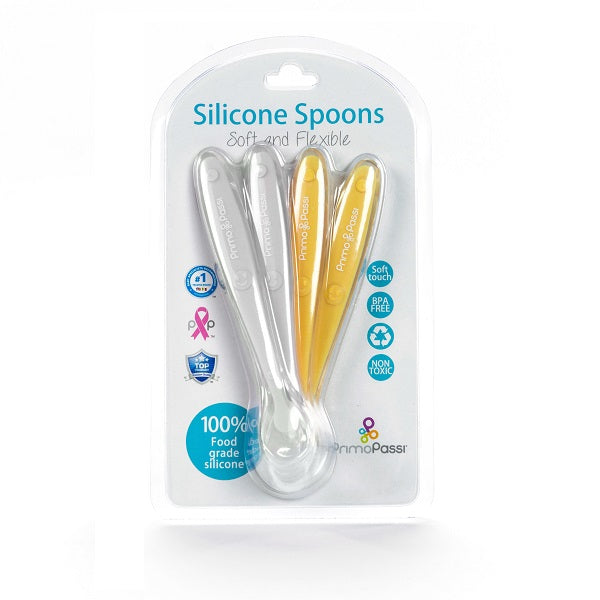 Silicone Spoon 4pk Grey/Yellow