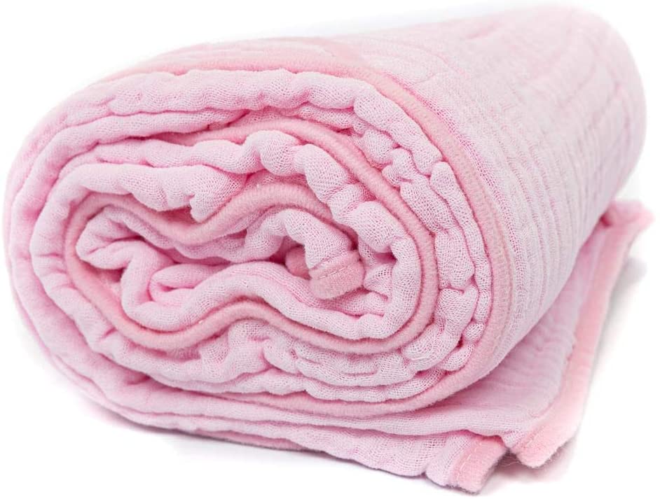 Hooded Muslin Towel - Pink