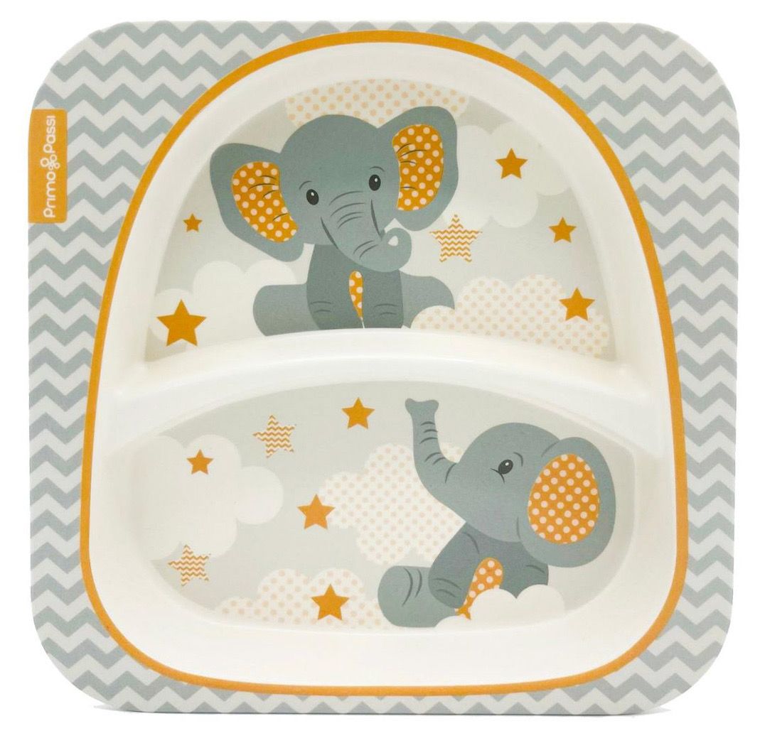 Bamboo Divided Plate Elephant