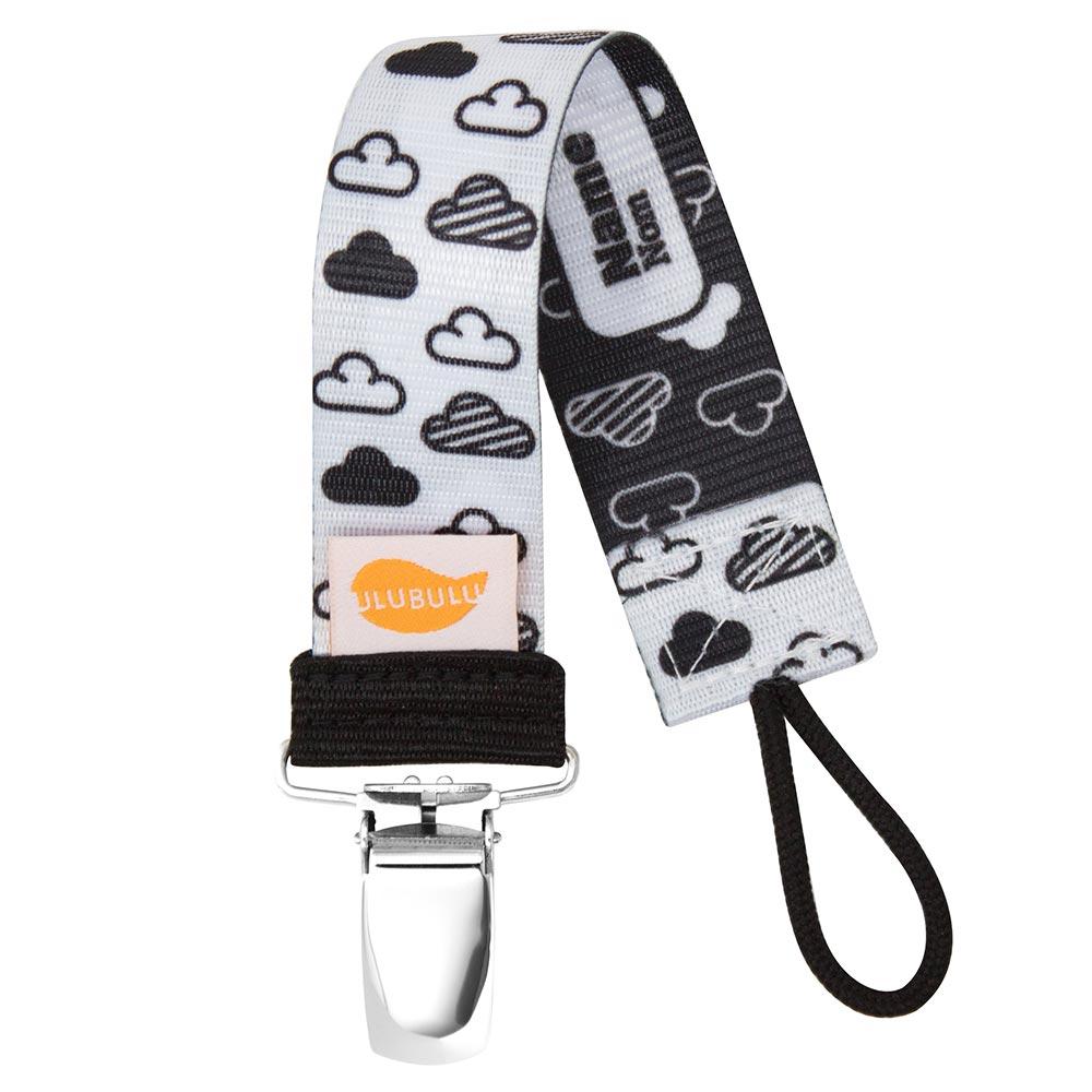 BLACK & WHITE CLOUDS PACI CLIP