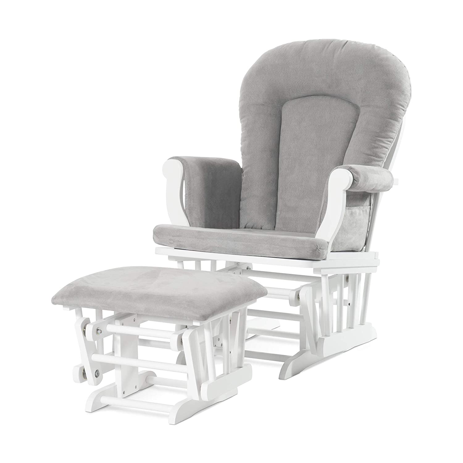 Cozy Glider and Ottoman-M.Wht