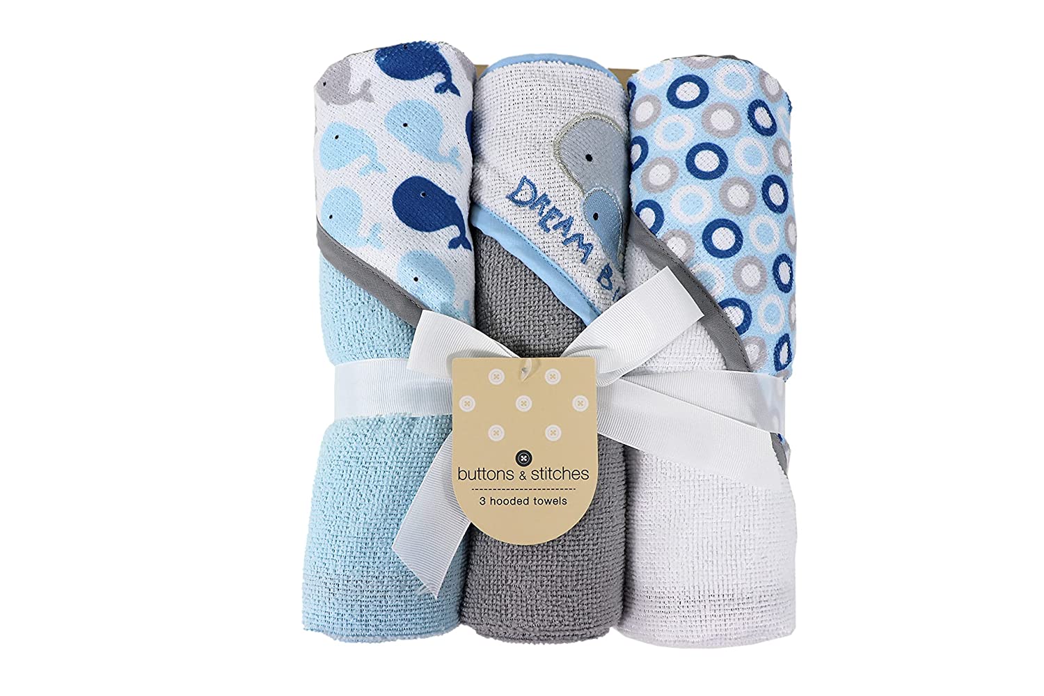 BUTTONS 3 PK TOWELS BLUE