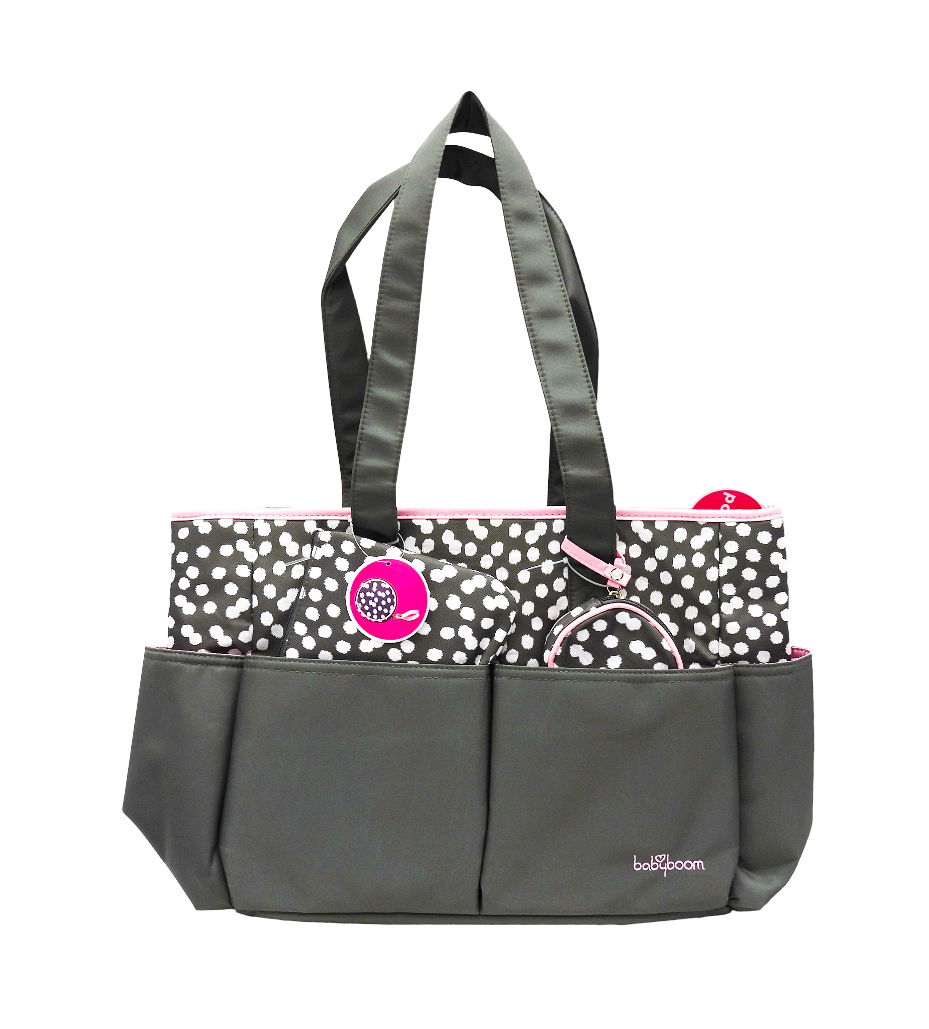 4in1 Diaper Bag set Grey/Pink