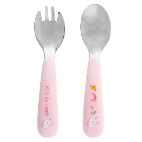 SS Spoon & Fork Set Unicorn