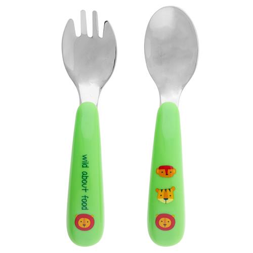 SS Spoon & Fork Set Zoo