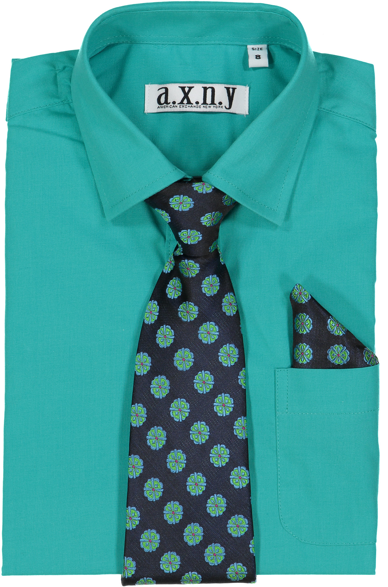 SHIRT W TIE AQUA