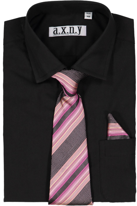 SHIRT W TIE BLACK