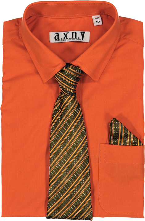 SHIRT W TIE DARK ORANGE