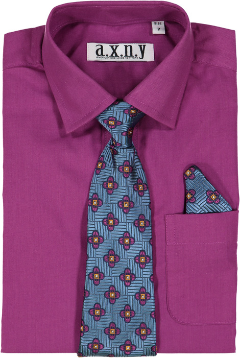 SHIRT W TIE RAISIN