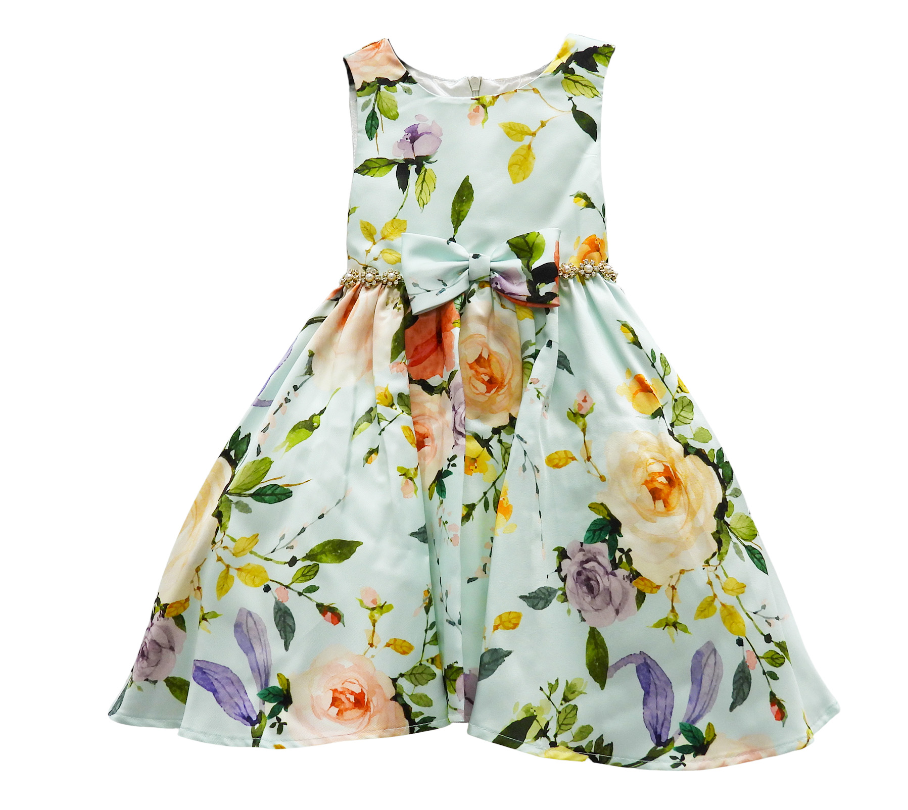 LITE GREEN FLORAL DRESS