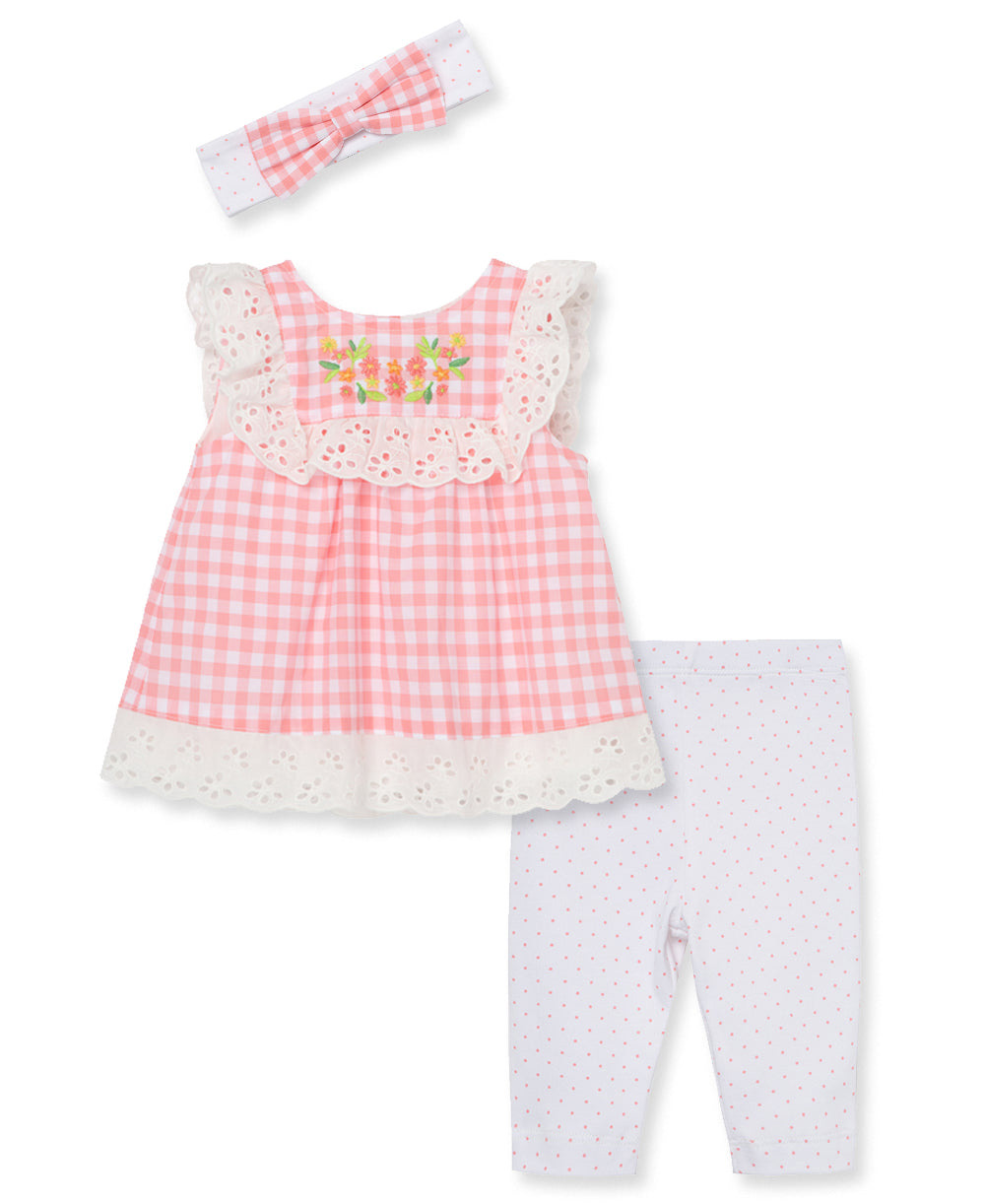 Gingham Eyelet Set