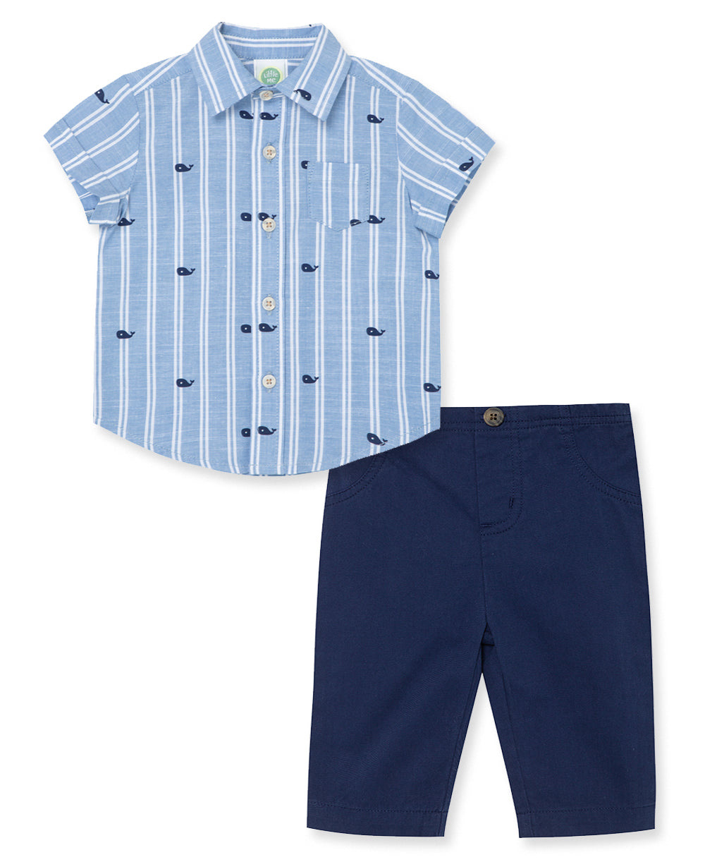 WHALE STRIPE PANT SET