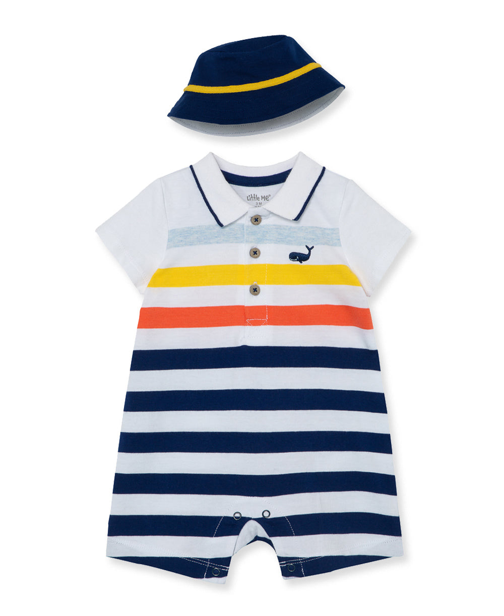 Striped Whale Romper