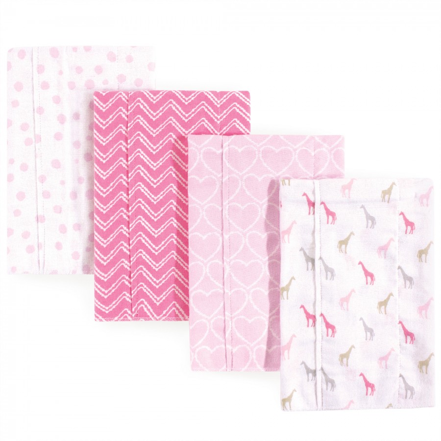 Flannel Burp Cloths 4Pk  Giraffe