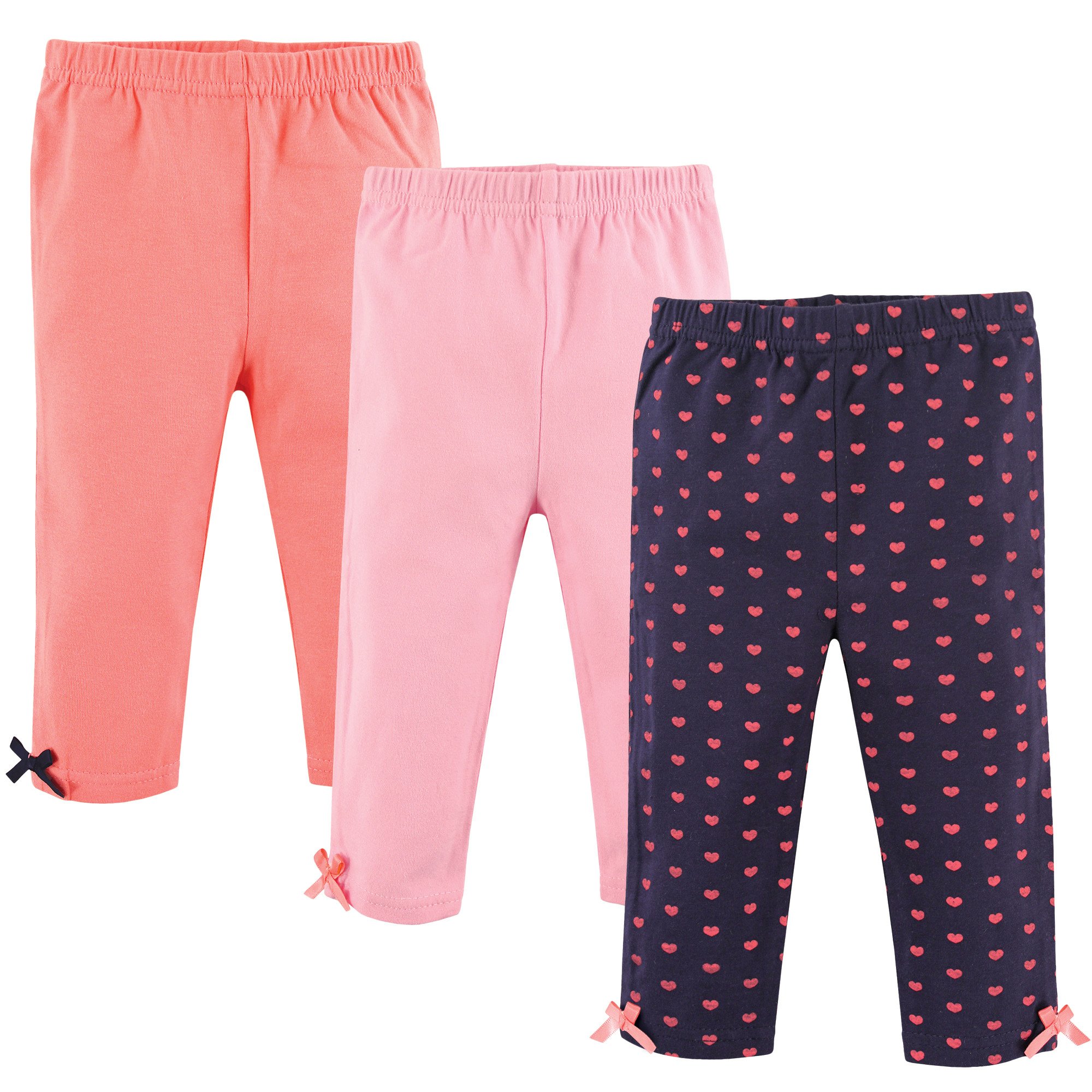Bow Leggings 3pk Hearts 6-9