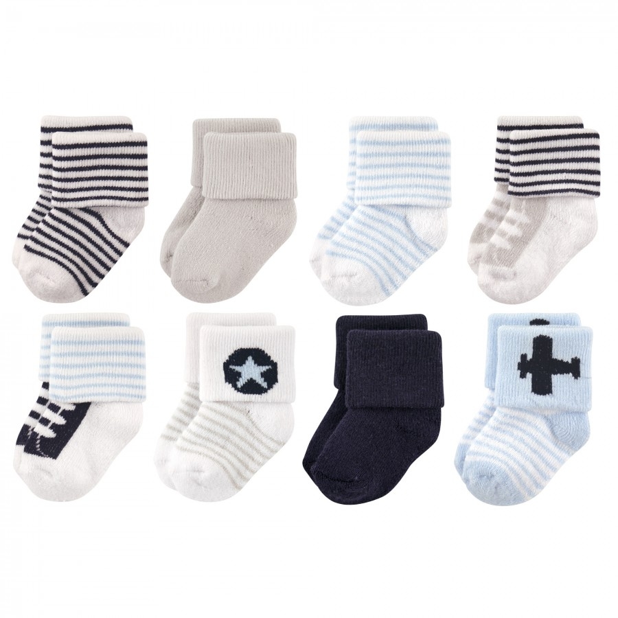 Terry Socks 8pk  Airplane 6-12