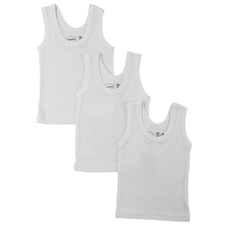 White Sleeveless Tank Top 3pk