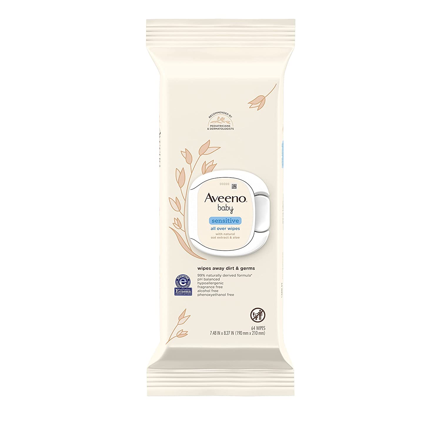 AVEENO BABY WIPES 64CT