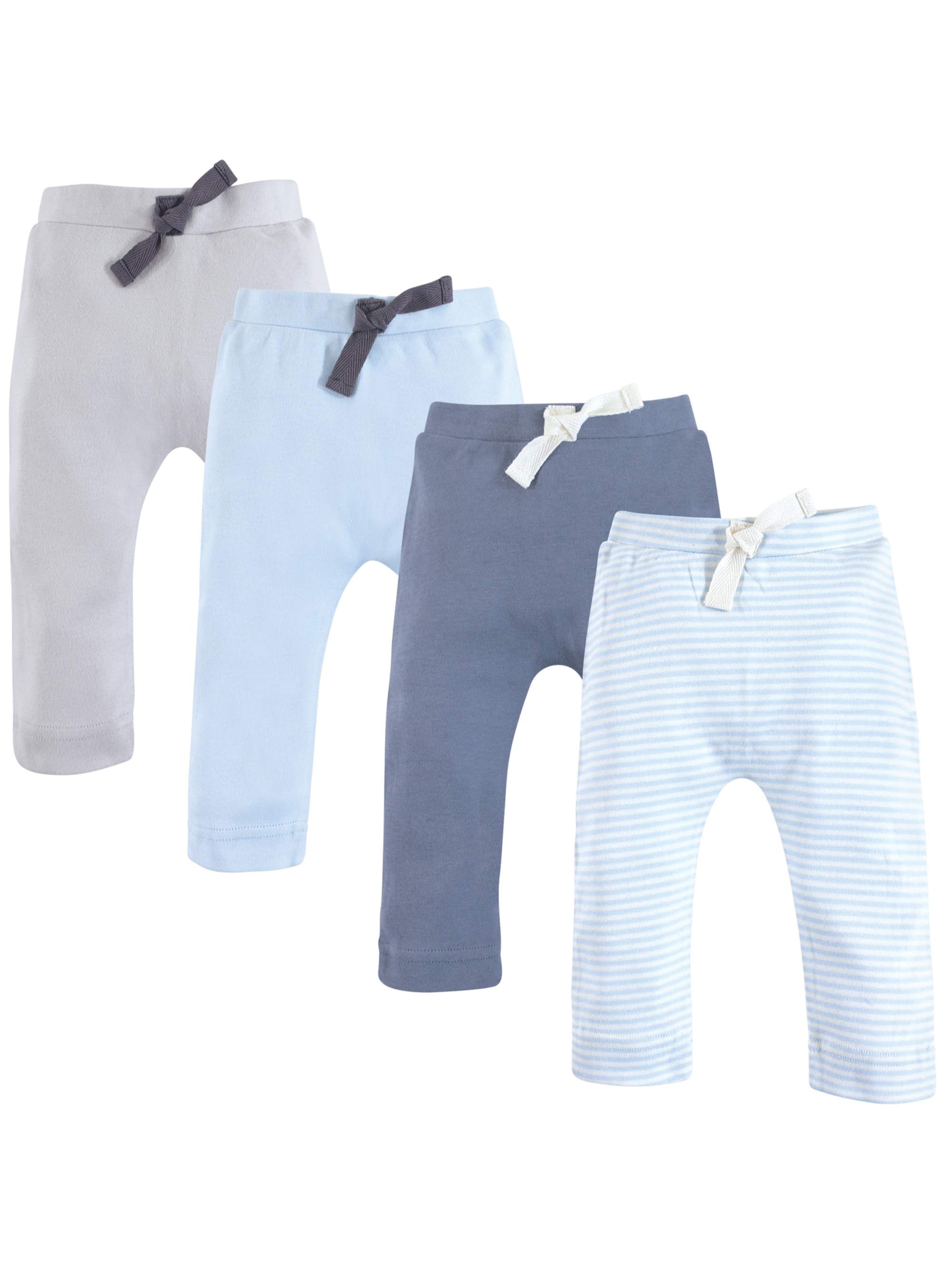ORGANIC 4PK PANTS BLUE 6-9M