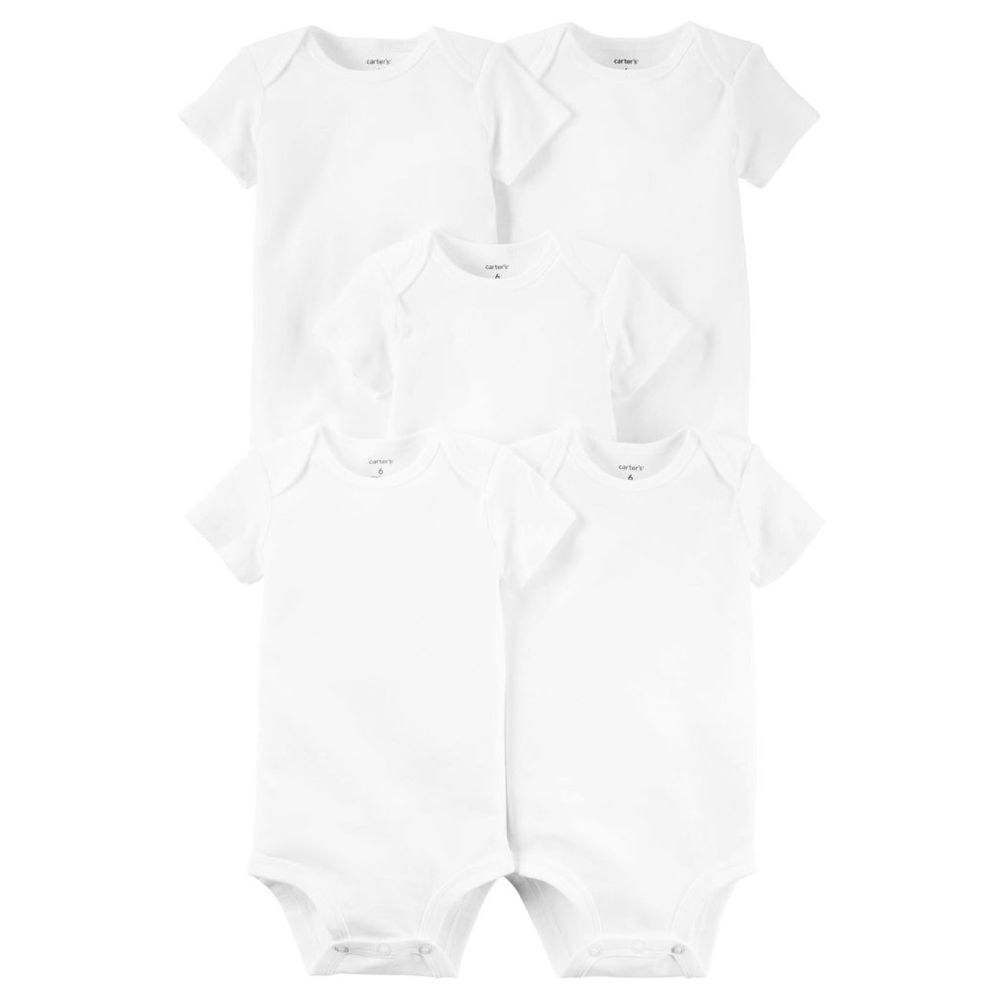 CARTERS 5PK WHITE ONESIE