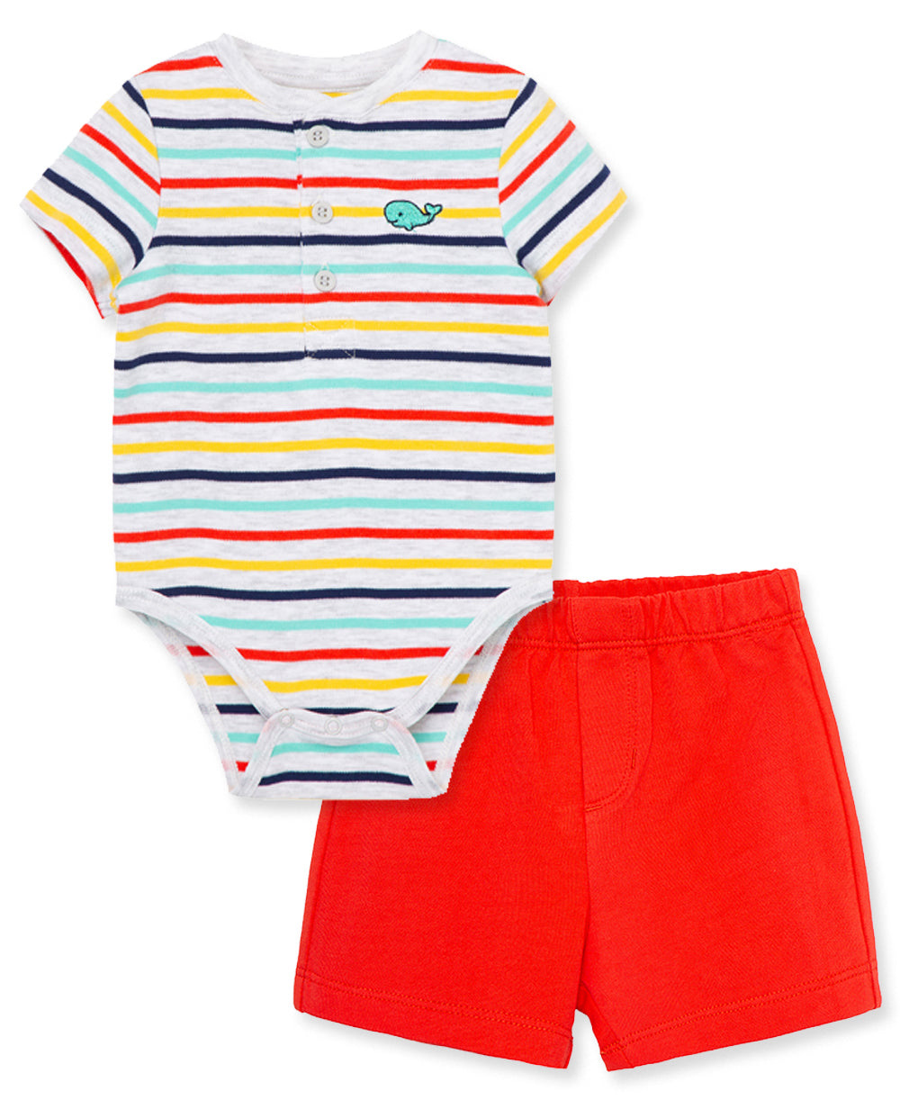 Whale Short set  Red