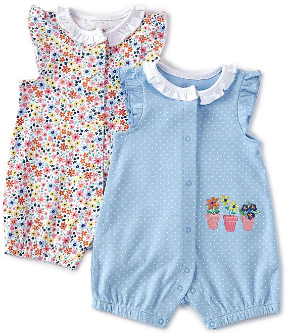 Garden 2pk Rompers  Blue
