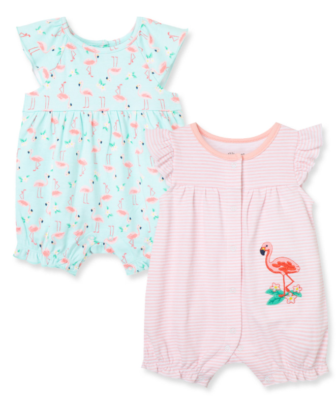 Flamingo 2pk Rompers  Pink