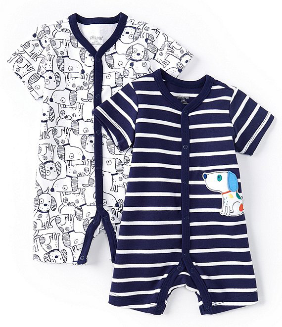 Puppy 2pk Rompers  Navy