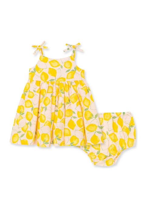 Lemon Stripe Sundress  Pink